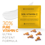 SKINWORKS ULTRA POTENT 30% Vitamin C Serum for Face, Vitamin E Ferulic Acid Facial Glow Serums for Brightening, Dark Spots, Anti-Wrinkle, Anti-Aging, Unscented (BIODEGRADABLE)