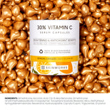 SKINWORKS ULTRA POTENT 30% Vitamin C Serum for Face, Vitamin E Ferulic Acid Facial Glow Serums for Brightening, Dark Spots, Anti-Wrinkle, Anti-Aging, Unscented (BIODEGRADABLE)